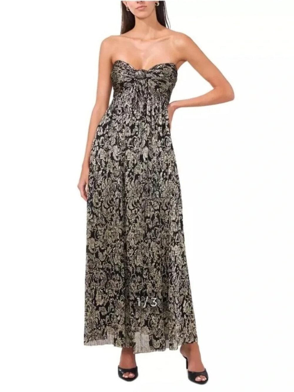 Parker The Piper Metallic Strapless Maxi Dress